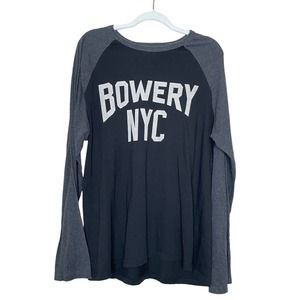 John Varvatos XL Mens Black Pima Cotton Long Sleeve Bowery NYC T Shirt